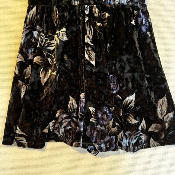 Y2K Burnout Velvet Romper V‎ Neck Size Floral Fairy Dark Romantic Medium TIMING - Picture 3 of 9